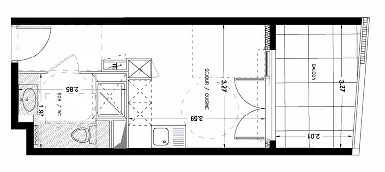 plan appartement 34m2